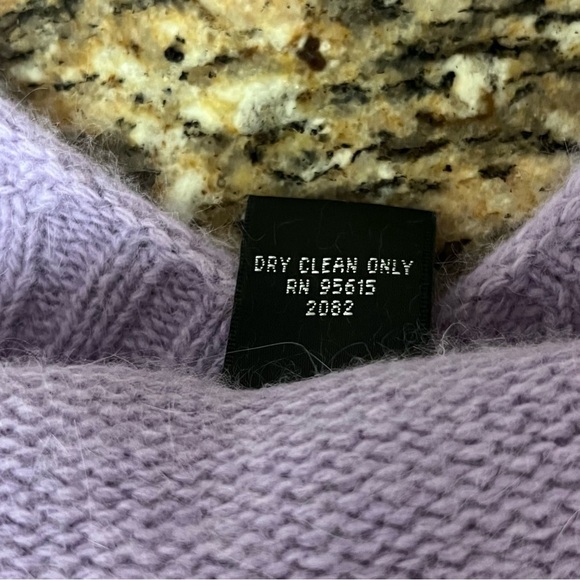 rafaella angora Wool sweater Purple Boxy Preppy Coastal Beach Boho Peasent L - Picture 6 of 8